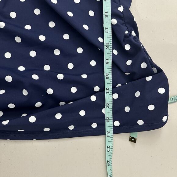 Lands End Tankini Swimsuit Top Womens 16 DDD Blue Polka Dot Padded Tummy Control - Picture 10 of 11